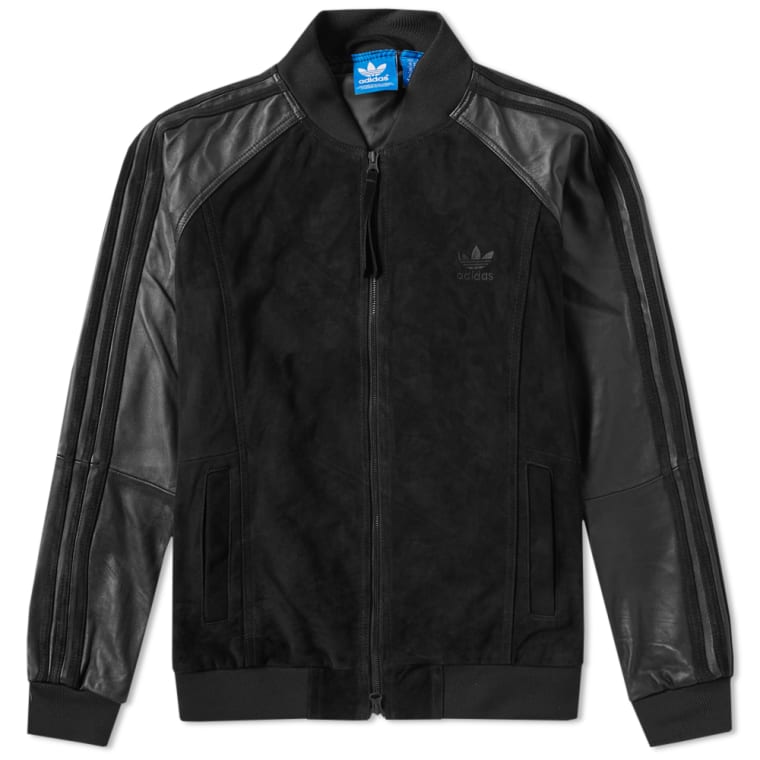 Adidas Lux Leather Superstar Track Top Black End Adidas Lux Leather Superstar Track Top Black Flat 1