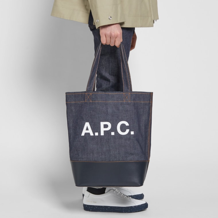 A P C Axel Denim Tote Bag Dark Navy End A P C Axel Denim Tote Bag Dark Navy 6