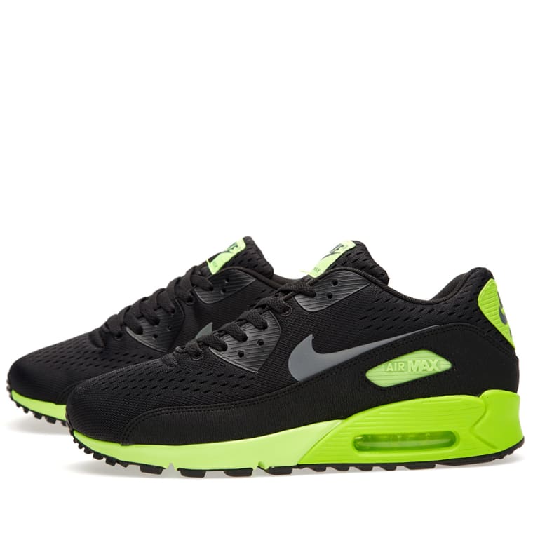 Nike Air Max 90 Premium Comfort EM Black, Dark Grey \u0026 Flash Lime 6