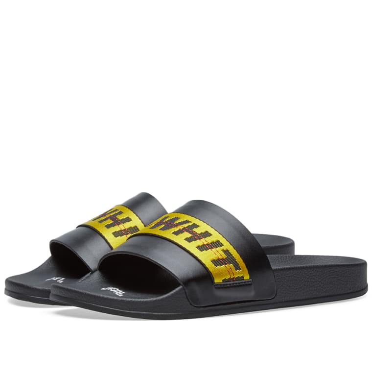 off white industrial belt slider black end