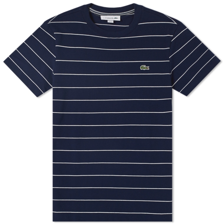 lacoste stripe pique navy white end lacoste stripe pique navy white end