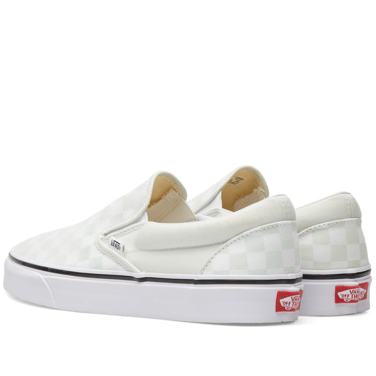 vans classic slip on checkerboard blue flower & true white shoes vans classic slip on checkerboard blue flower & true white shoes