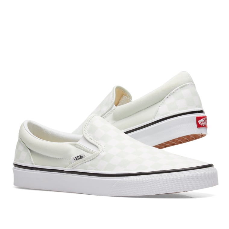 vans classic slip on checkerboard blue flower & true white shoes vans classic slip on checkerboard blue flower & true white shoes