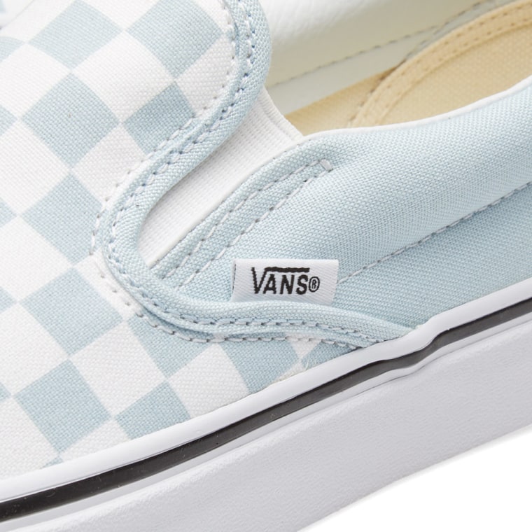 vans classic slip on checkerboard baby blue true white vans classic slip on checkerboard baby blue true white