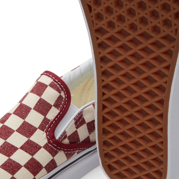 vans classic slip on rhubarb & white checkerboard vans classic slip on rhubarb & white checkerboard