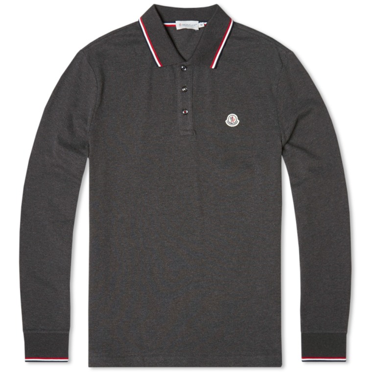 moncler grey long sleeve polo moncler grey long sleeve polo