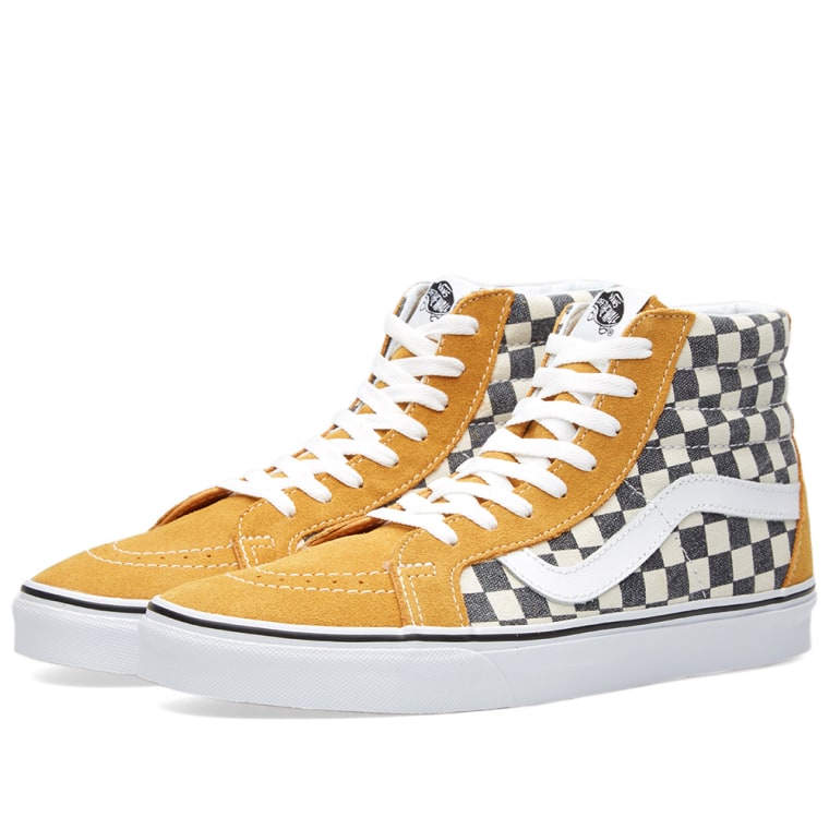 vans sk8 hi checkerboard yellow vans sk8 hi checkerboard yellow