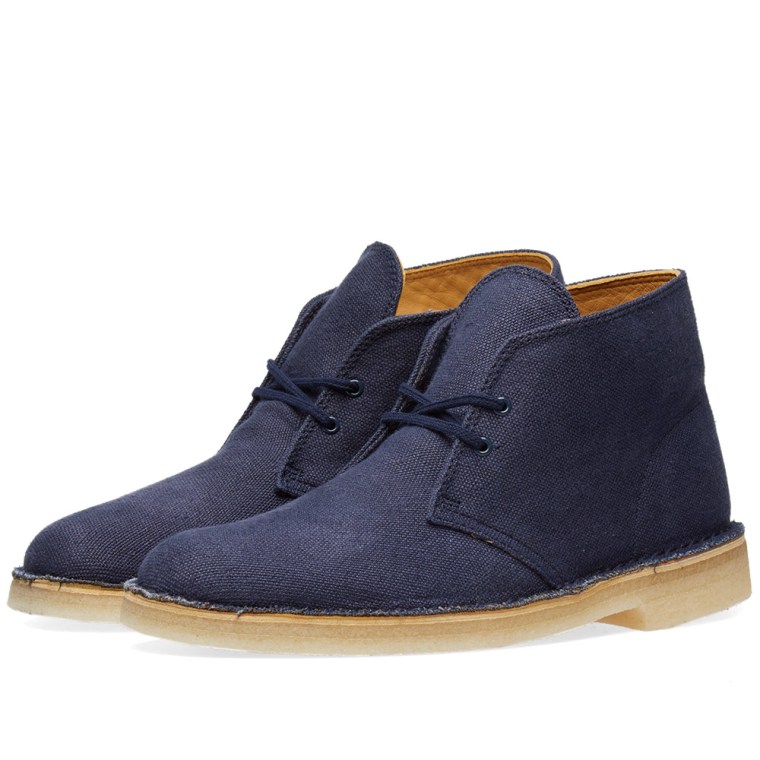 navy blue desert clarks