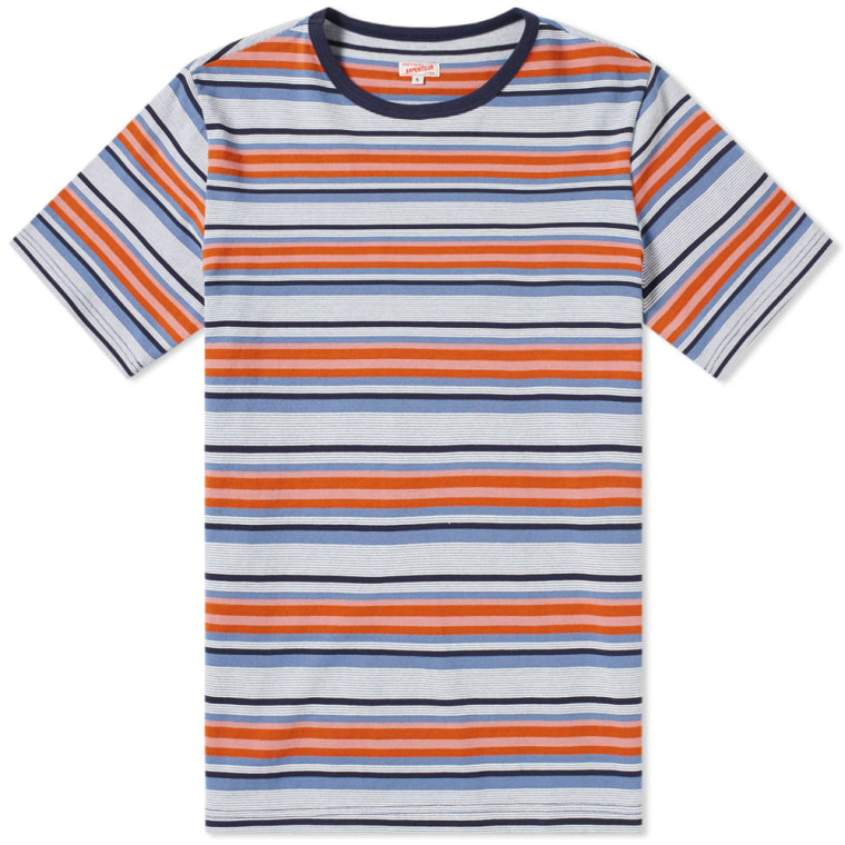 Arpenteur Match Multi Stripe Tee (Navy, Blue & Orange) | END. - 760 x 760 jpeg 111kB