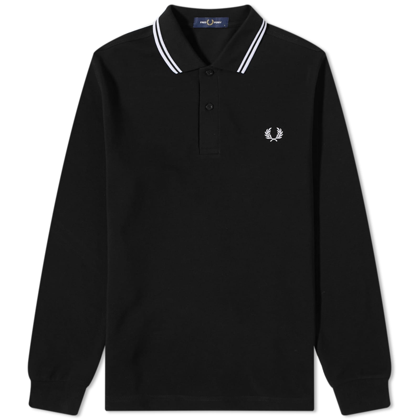Fred Perry Long Sleeve Twin Tipped Polo - Black