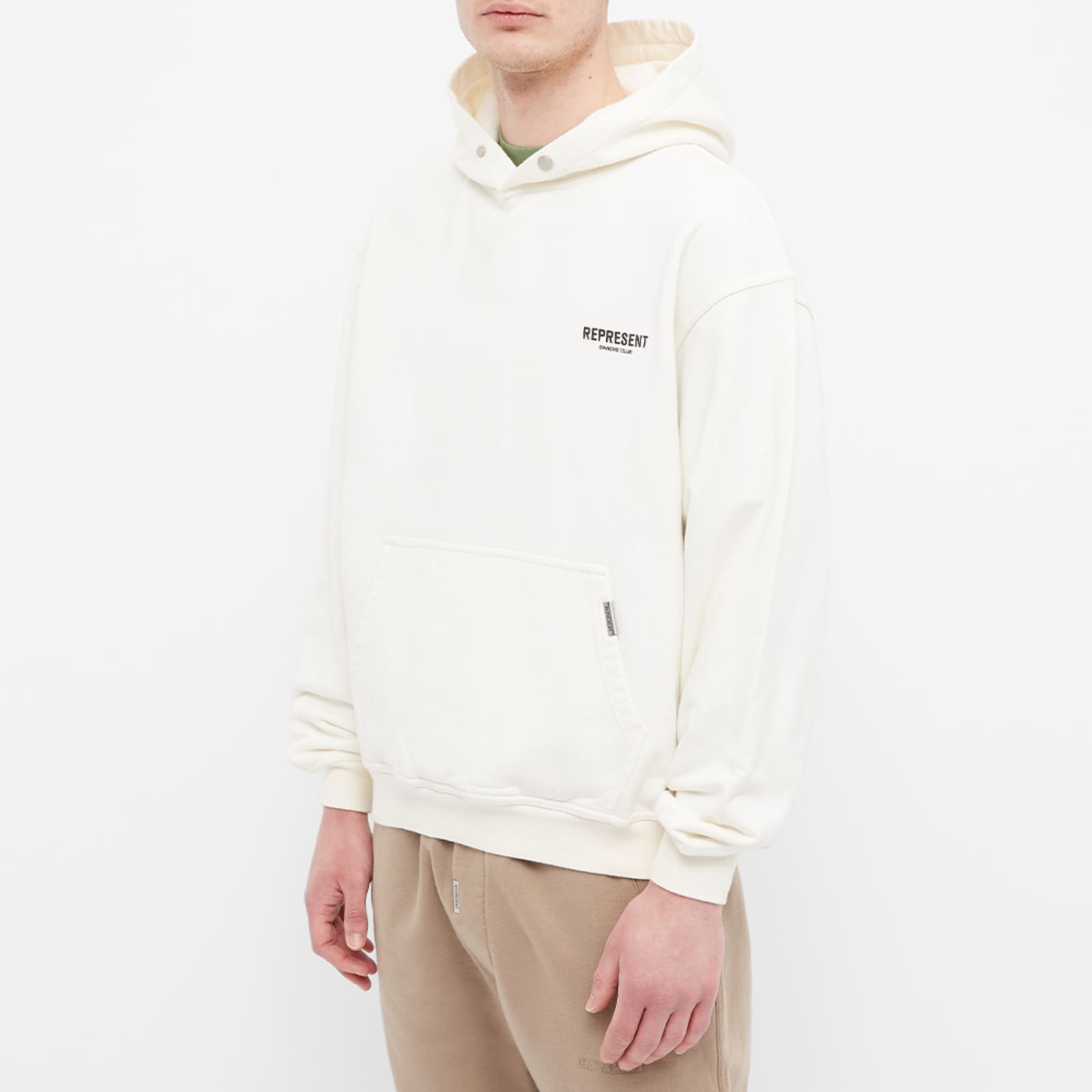 Represent Owners Club Popover Hoodie - Flat White