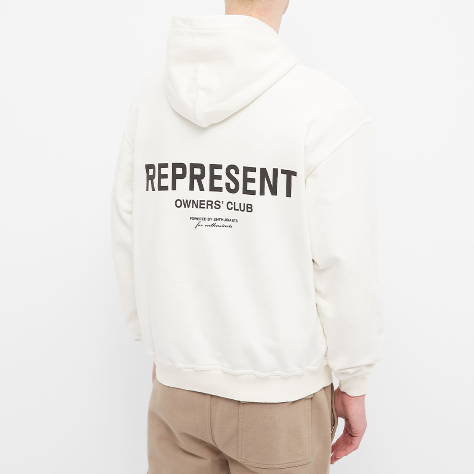 Represent Owners Club Popover Hoodie - Flat White