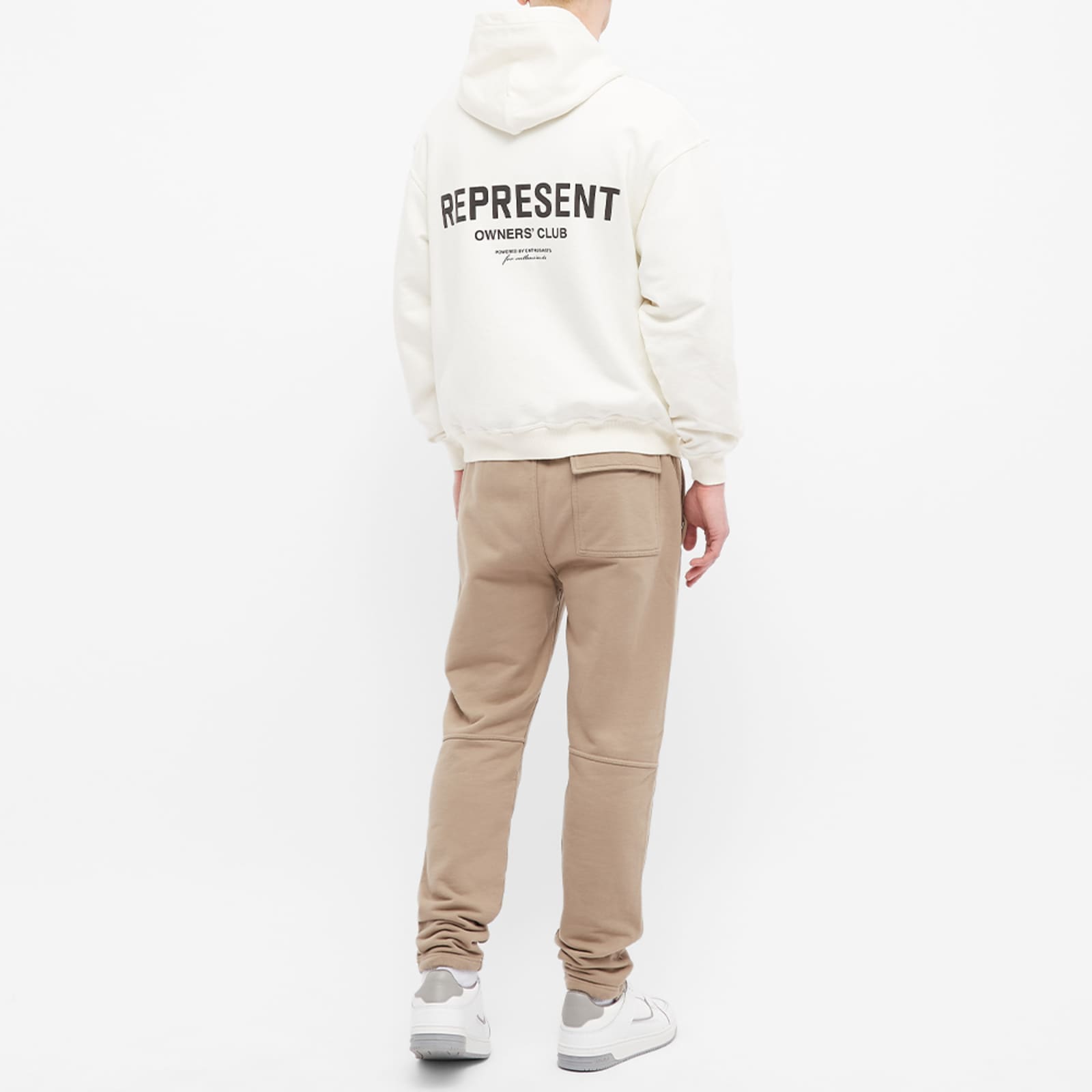 Represent Owners Club Popover Hoodie - Flat White