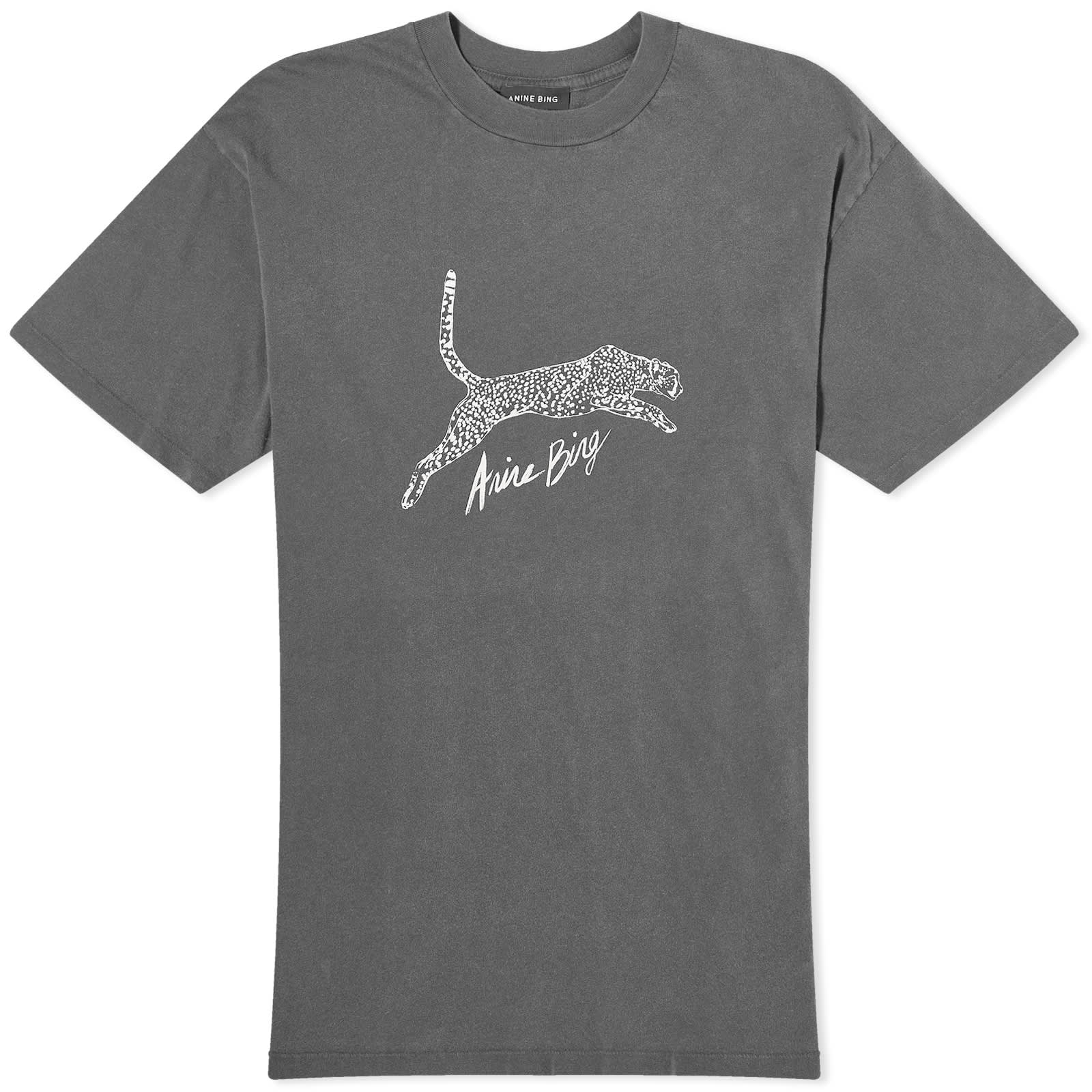 Anine Bing Walker Spotted Leopard T-Shirt Washed Black | END. (US)
