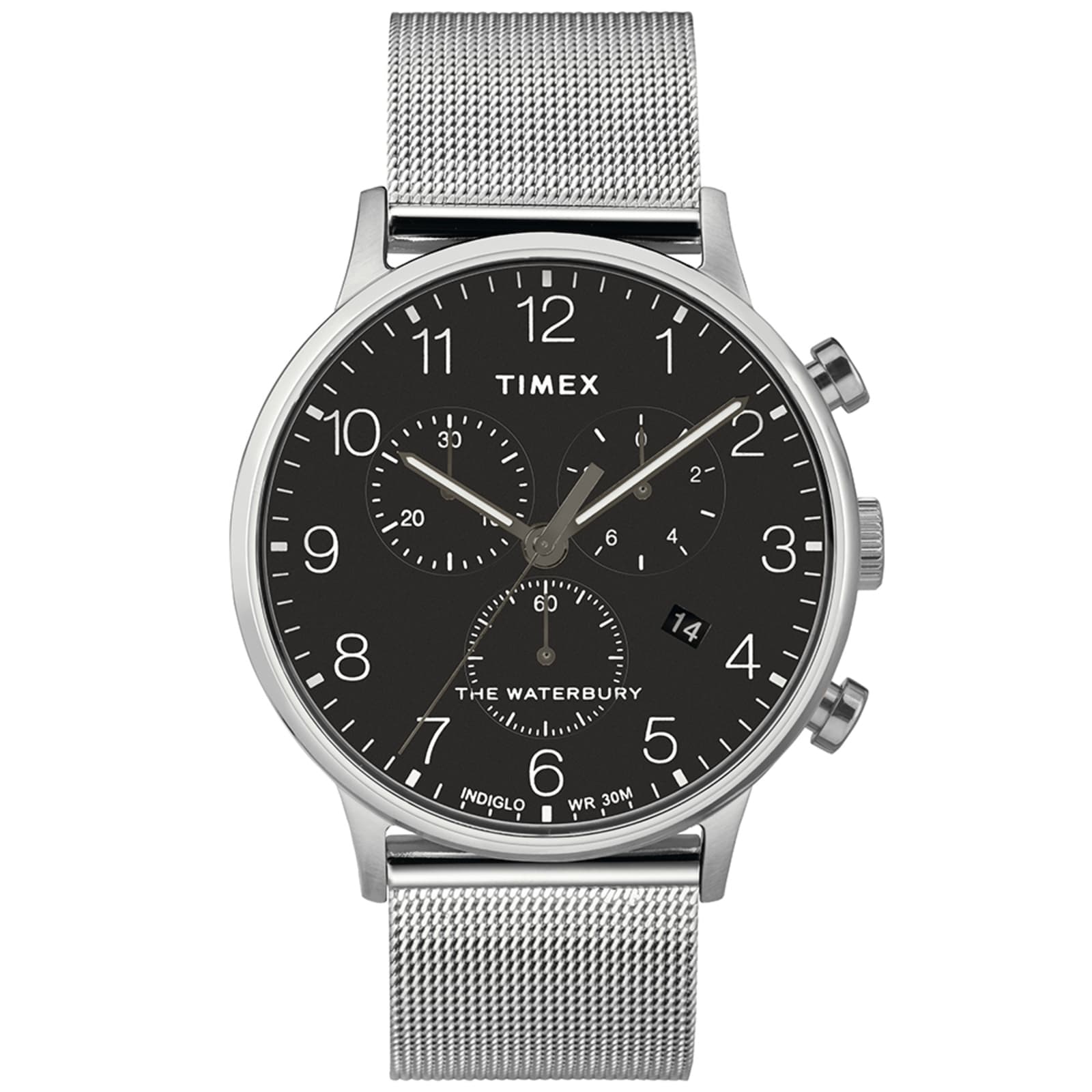 Timex Waterbury Classic Chronograph Watch - Black & Silver