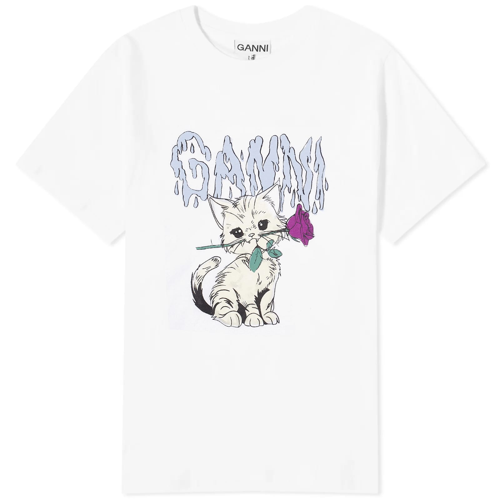GANNI Ganni Cat relaxed t-shirt Bright White | END.