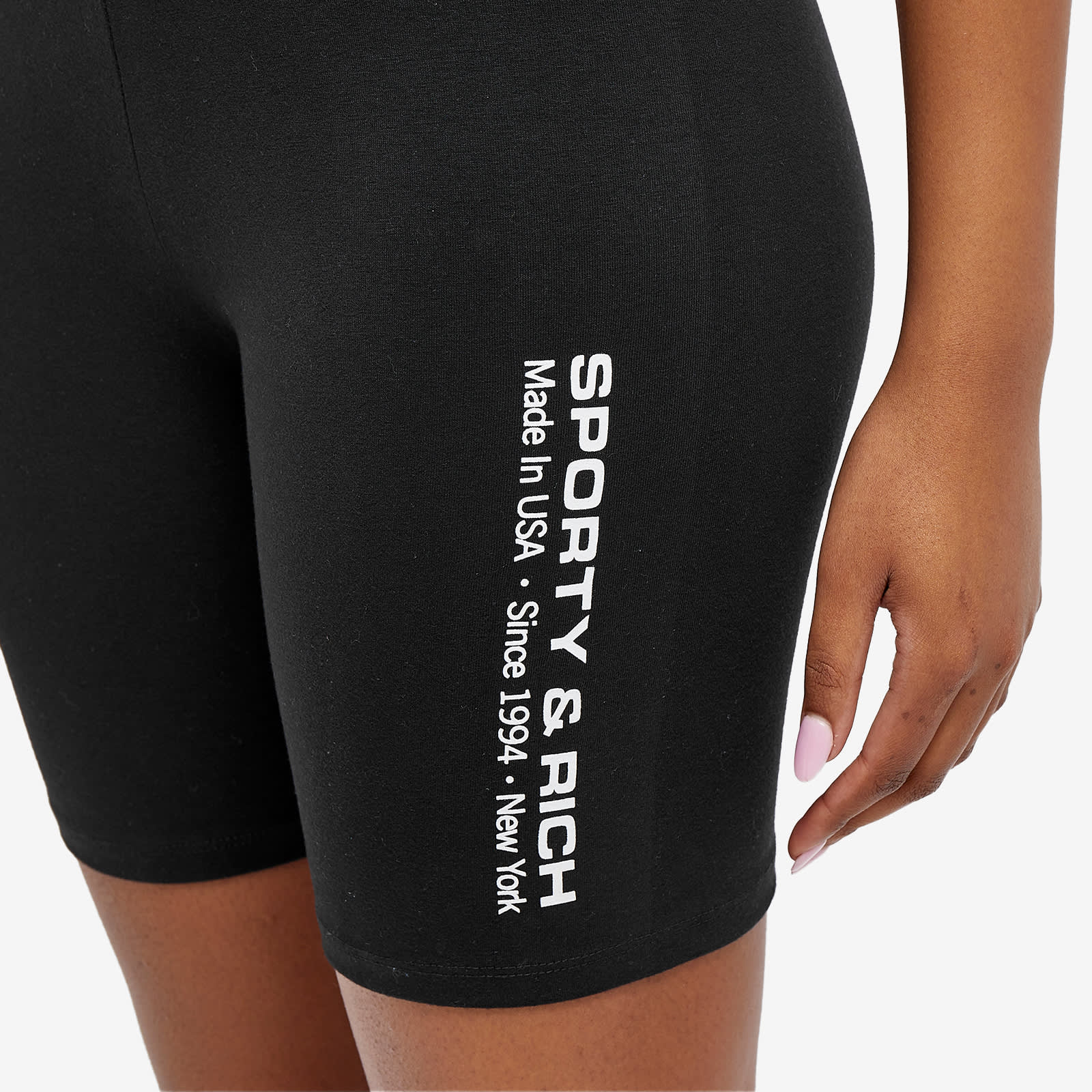 Sporty & Rich Made in USA Biker Cycling Short Black & White END. (Global)