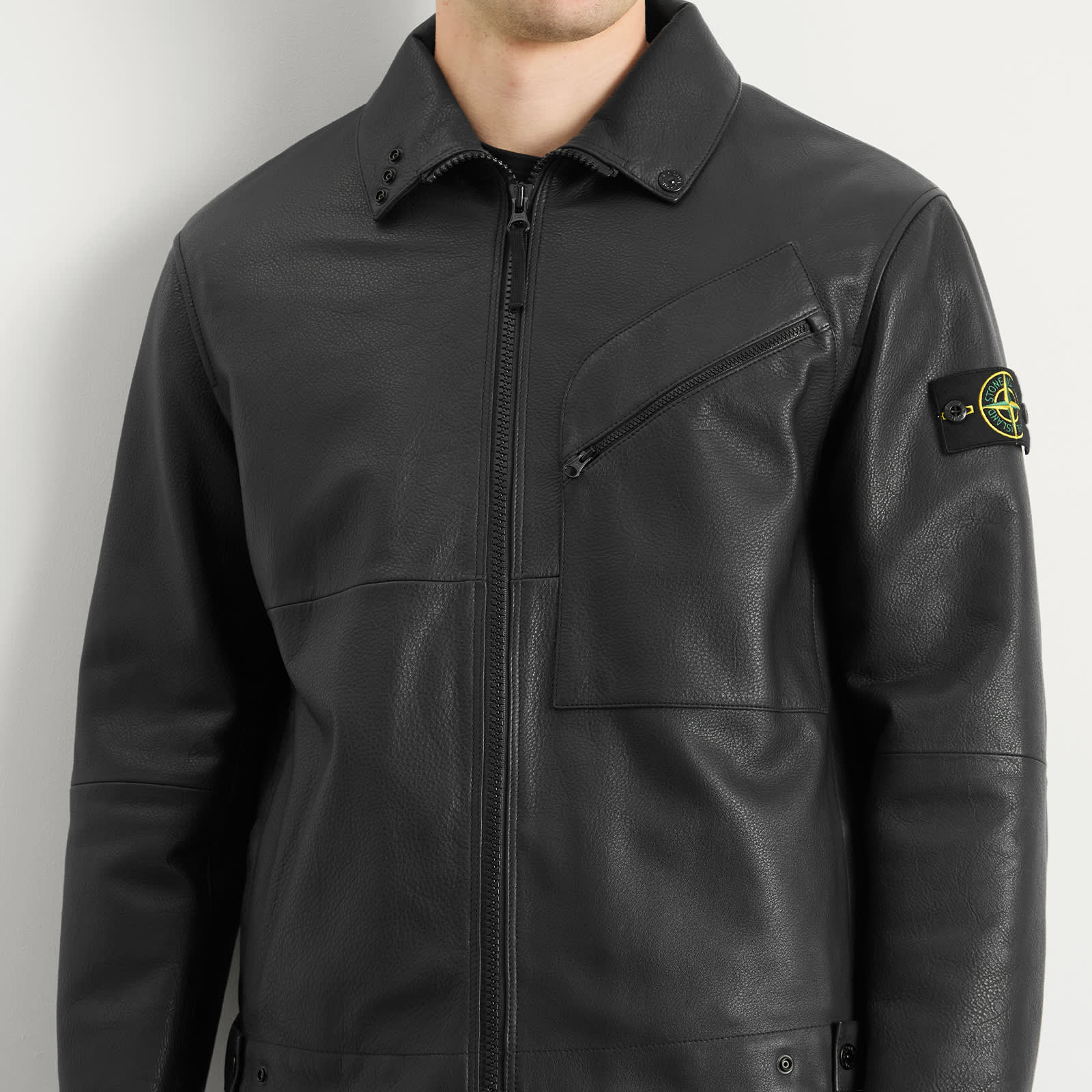 Stone Island PrimaLoft Leather Jacket