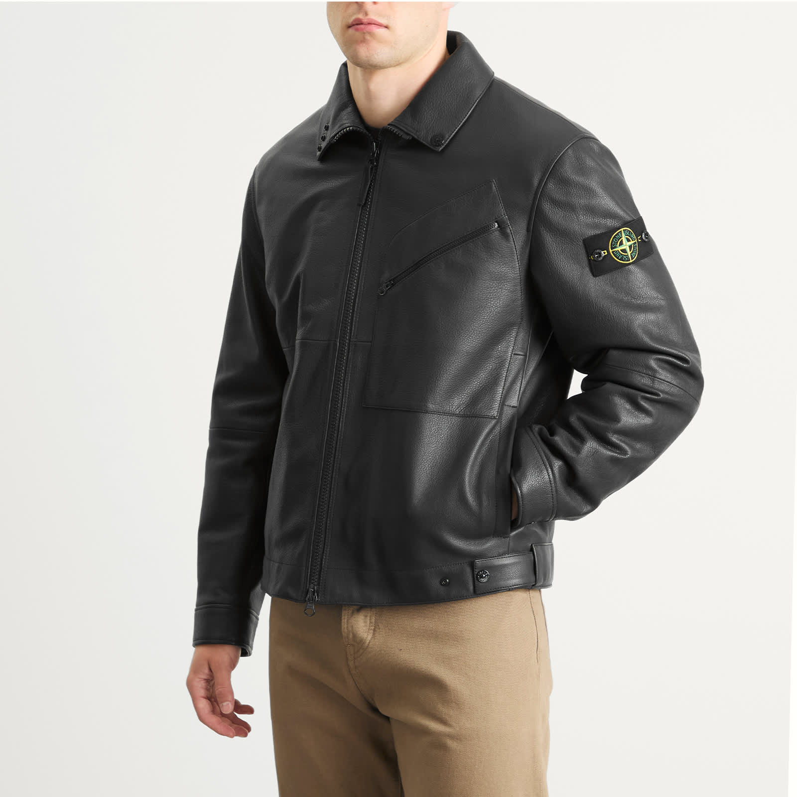 Stone Island PrimaLoft Leather Jacket