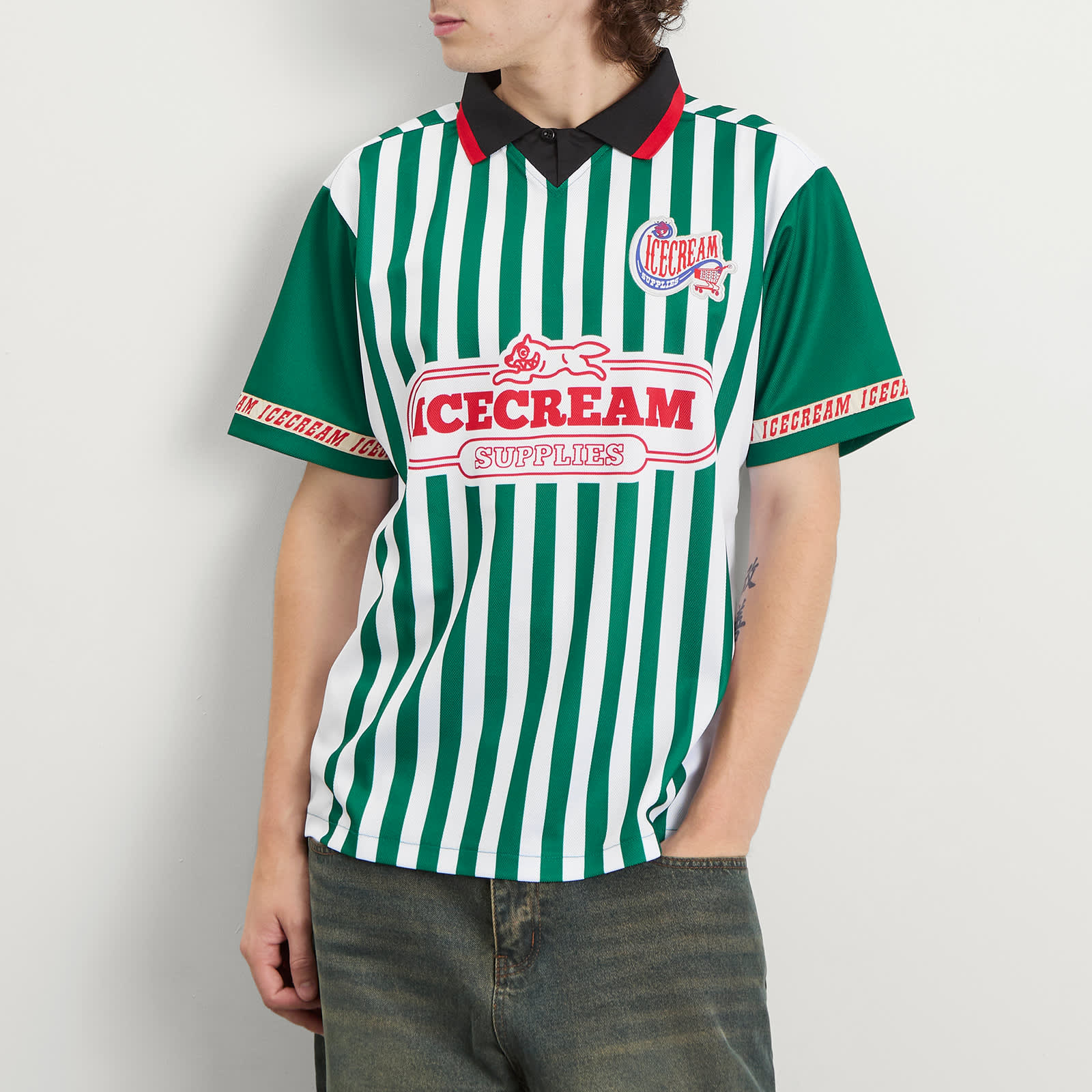 ICECREAM Striped Football Shirt