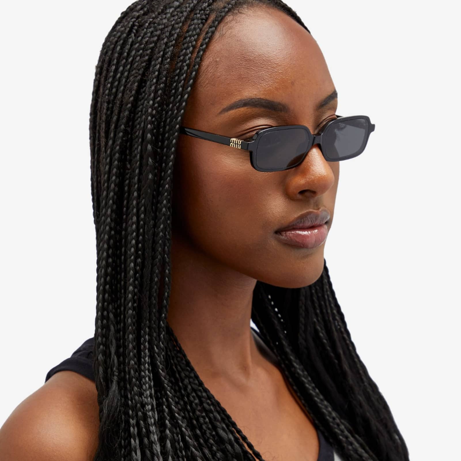 Miu Miu Eyewear 11ZS Sunglasses Black & Dark Grey | END. (IT)
