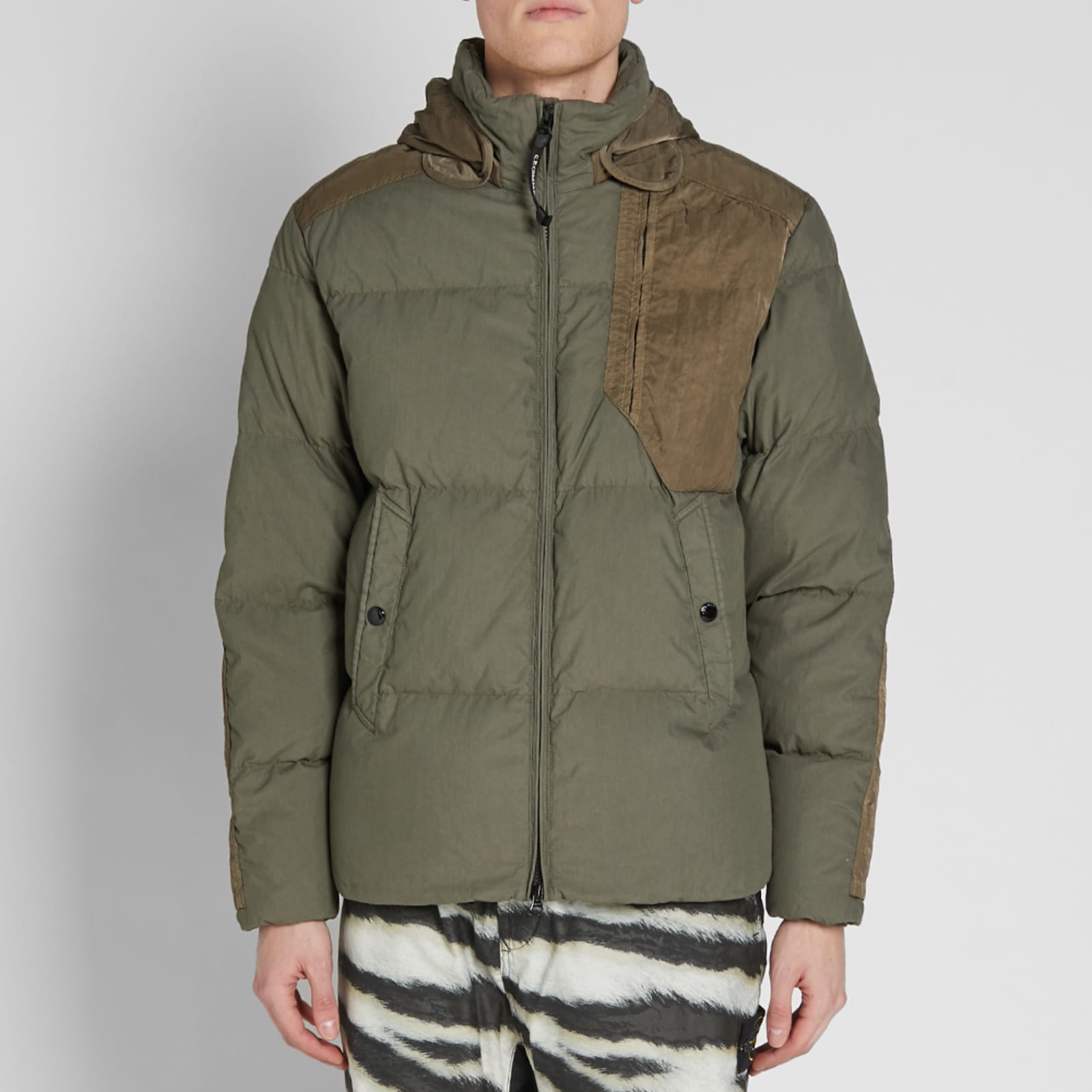 C.P. Company Quilted Down Mille Goggle Jacket Olive END.