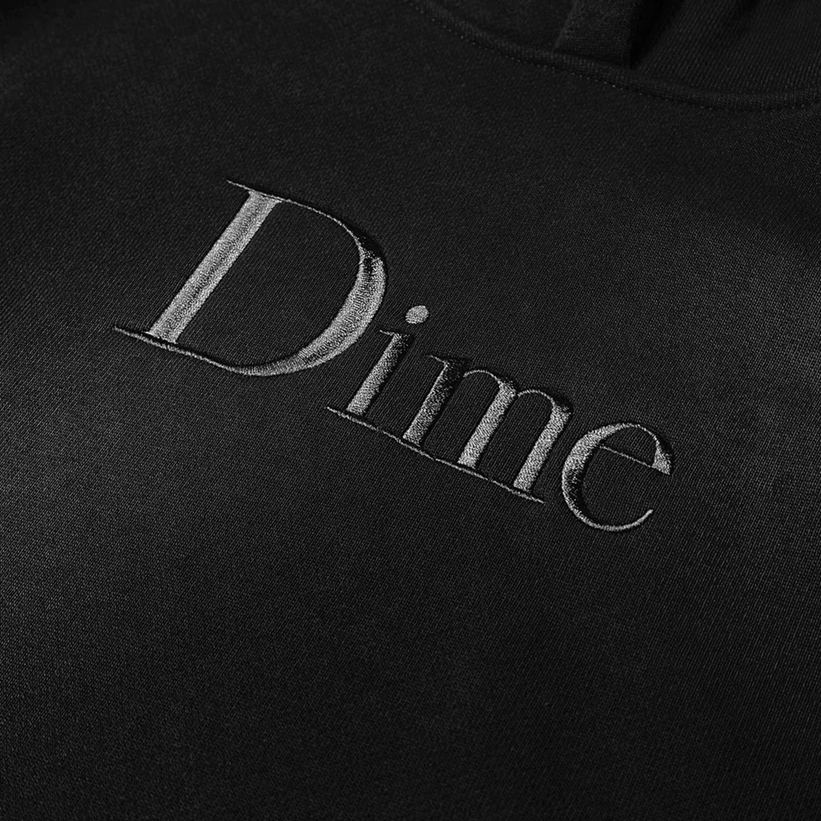 Dime Classic Logo Embroidered Hoodie - Black