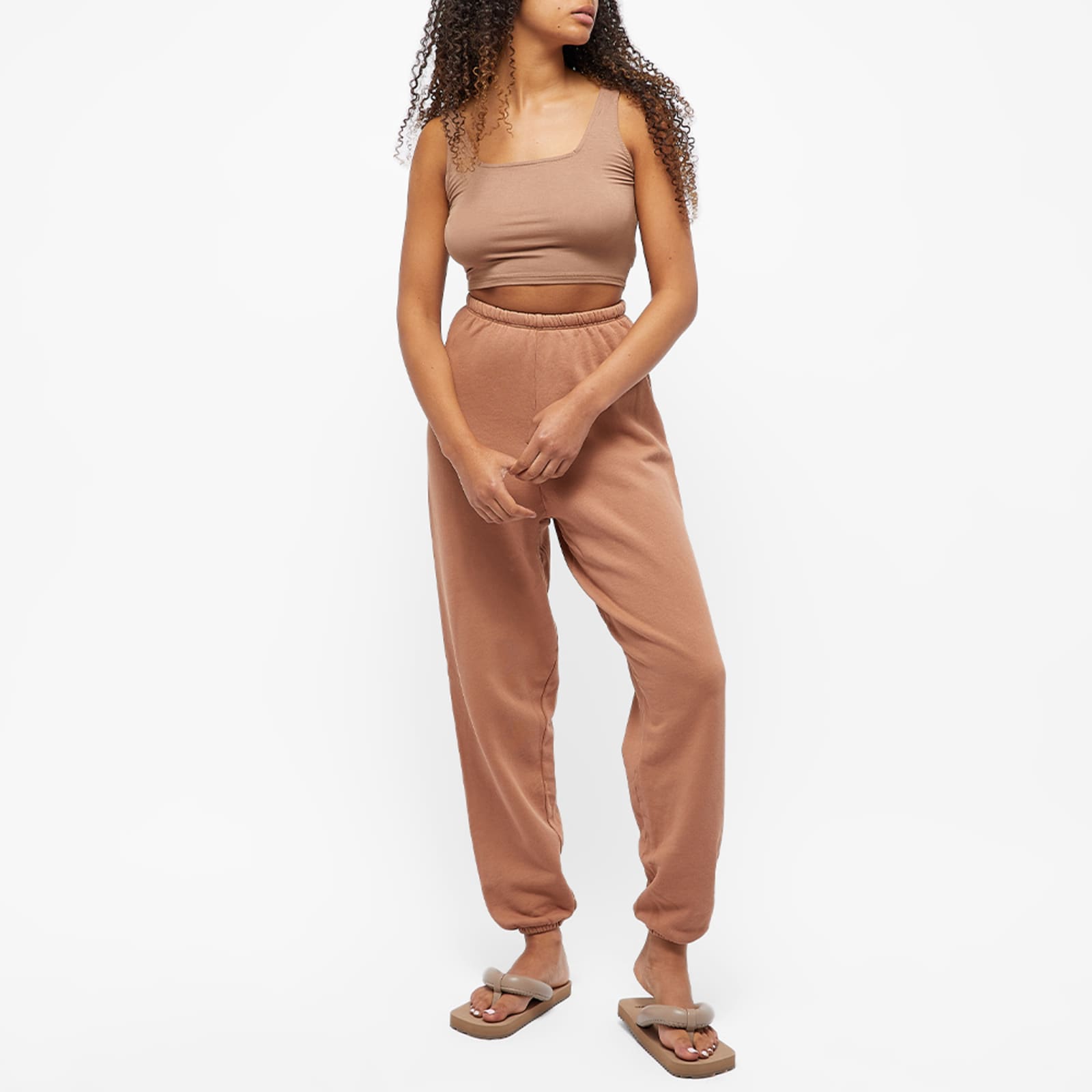 Joah Brown Square Neck Crop Tank Top Sienna END.