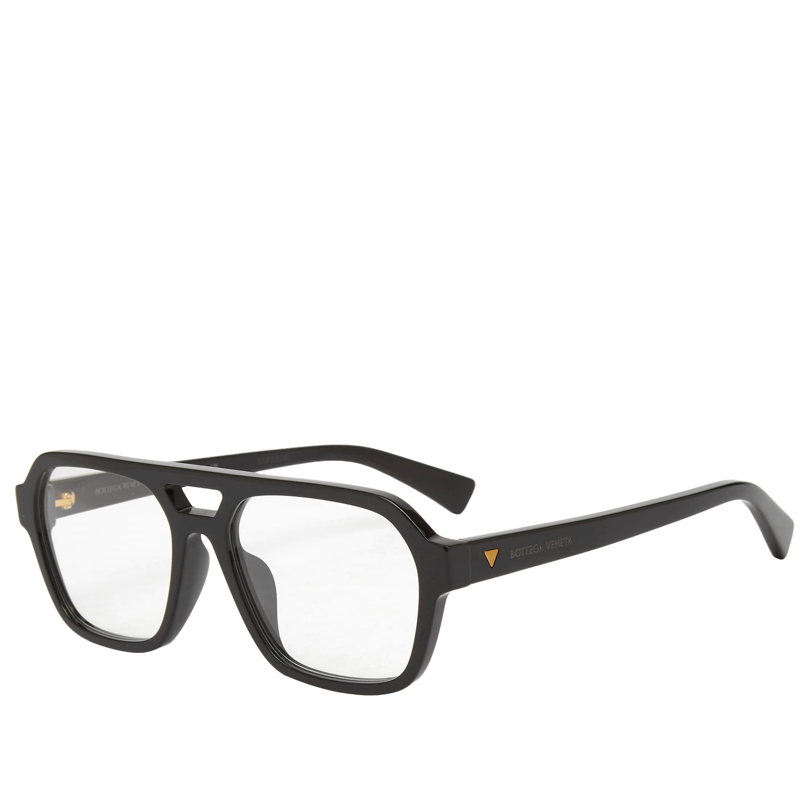 Bottega Veneta Triangle Stud Optical Glasses - Black & Transparent