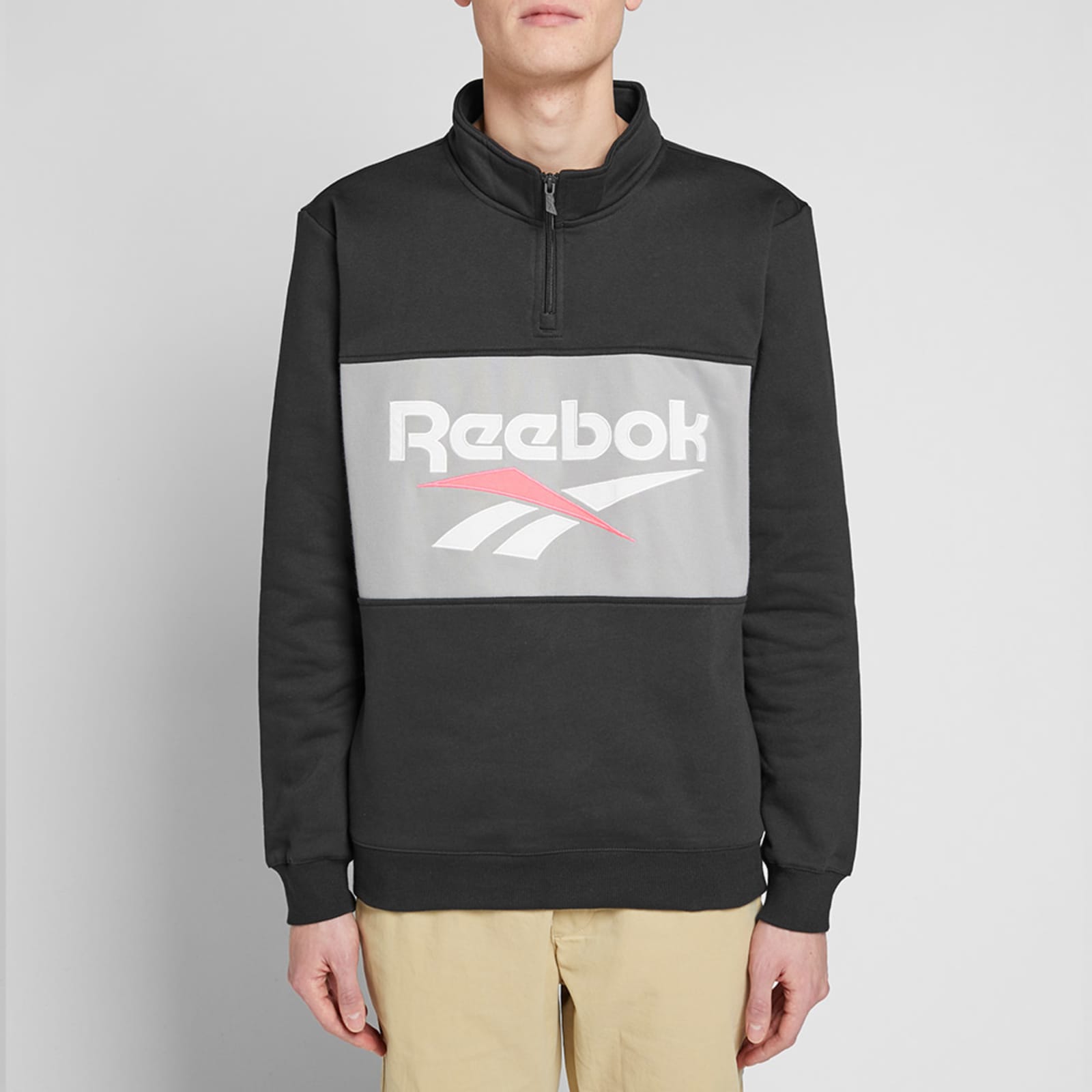 Reebok classics half zip sweatshirt with vector logo in black clearance