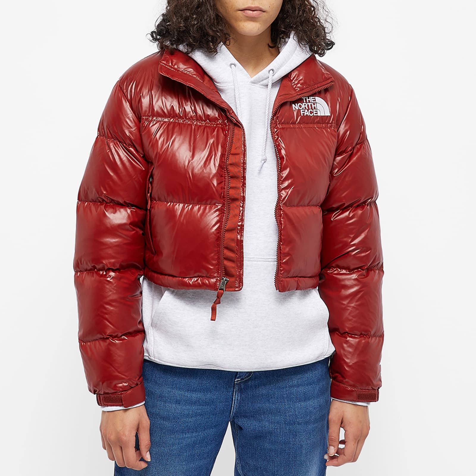 The North Face Nuptse Cropped Puffer Jacket - Brick House Red