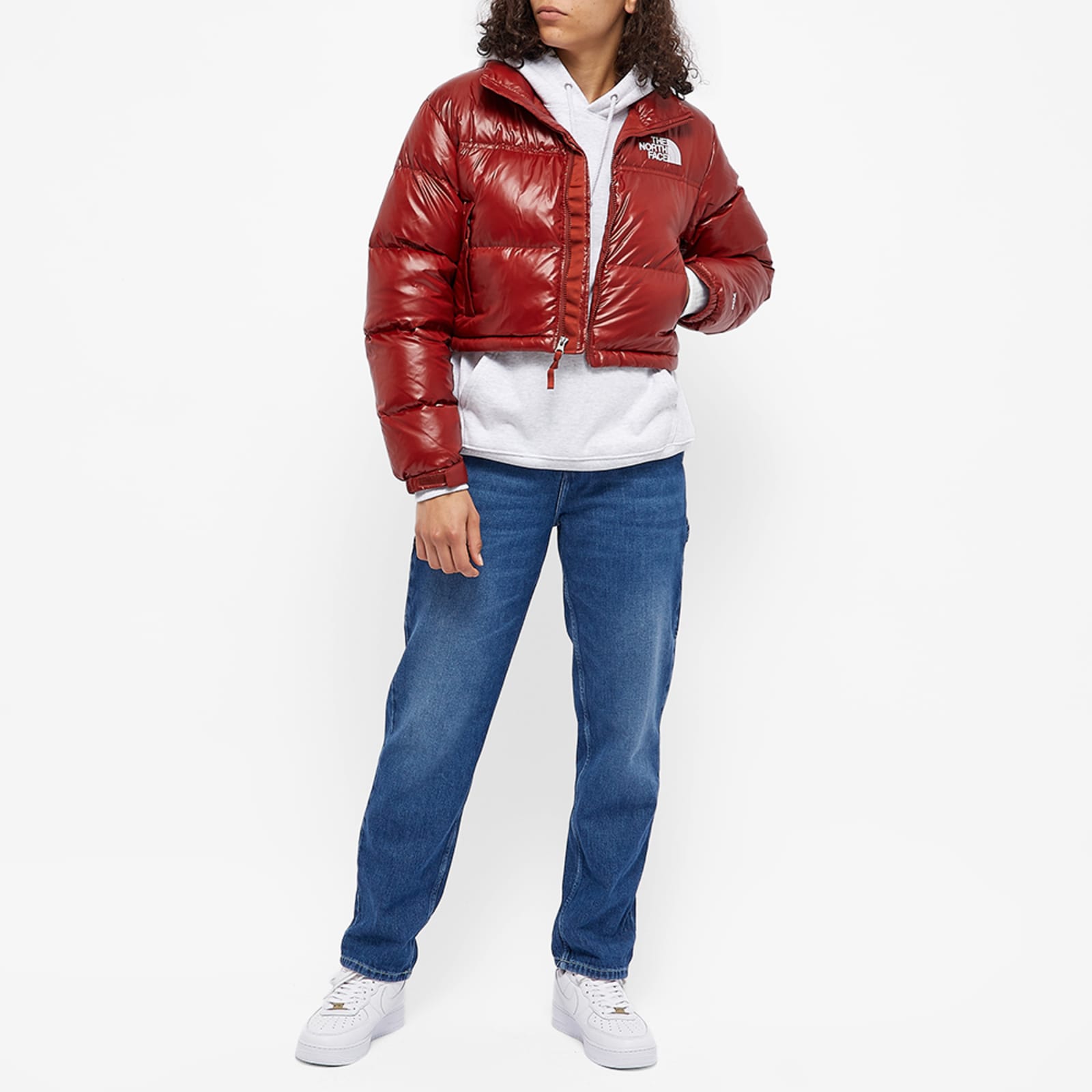 The North Face Nuptse Cropped Puffer Jacket - Brick House Red