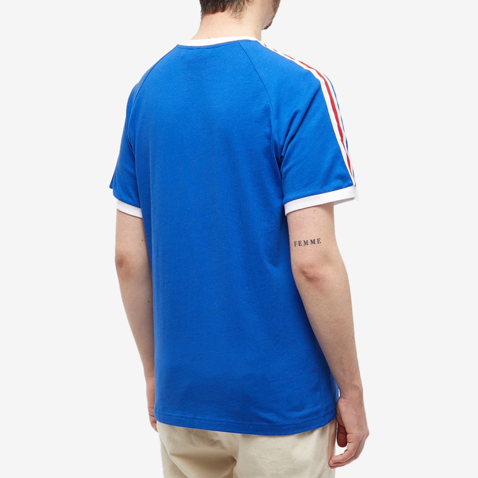 Adidas 3 Stripe 'France' T-Shirt - Blue, White & Gold