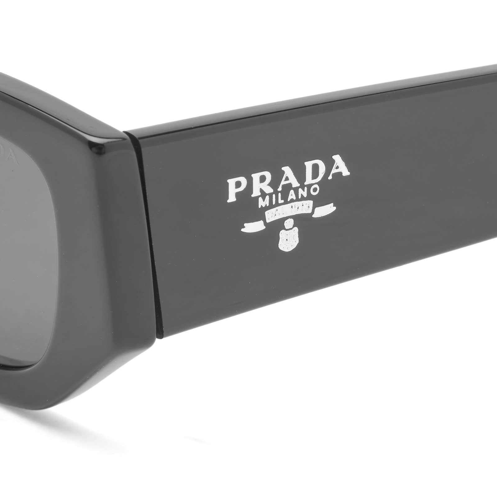 PRADA Eyewear PR A01S Sunglasses Black & Dark Grey END.