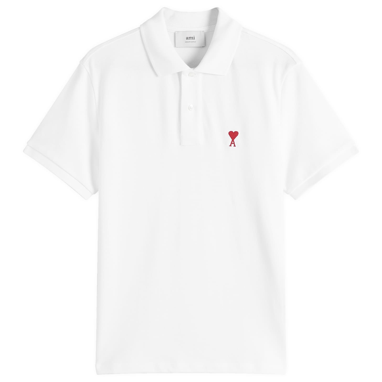 AMI Paris Small A Heart Polo - White