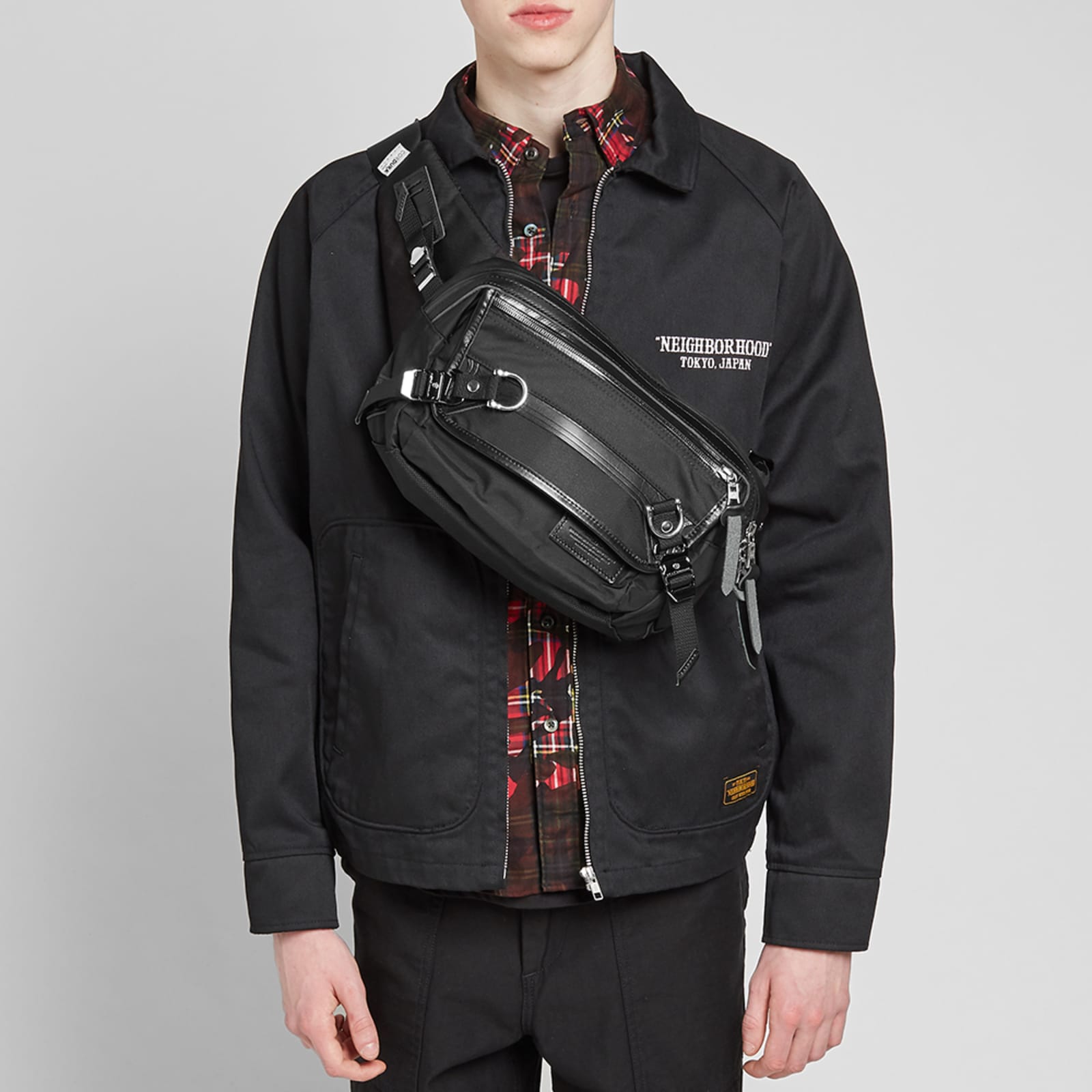 MasterPiece Potential Leather Trim Waist Bag Black END. (ES)