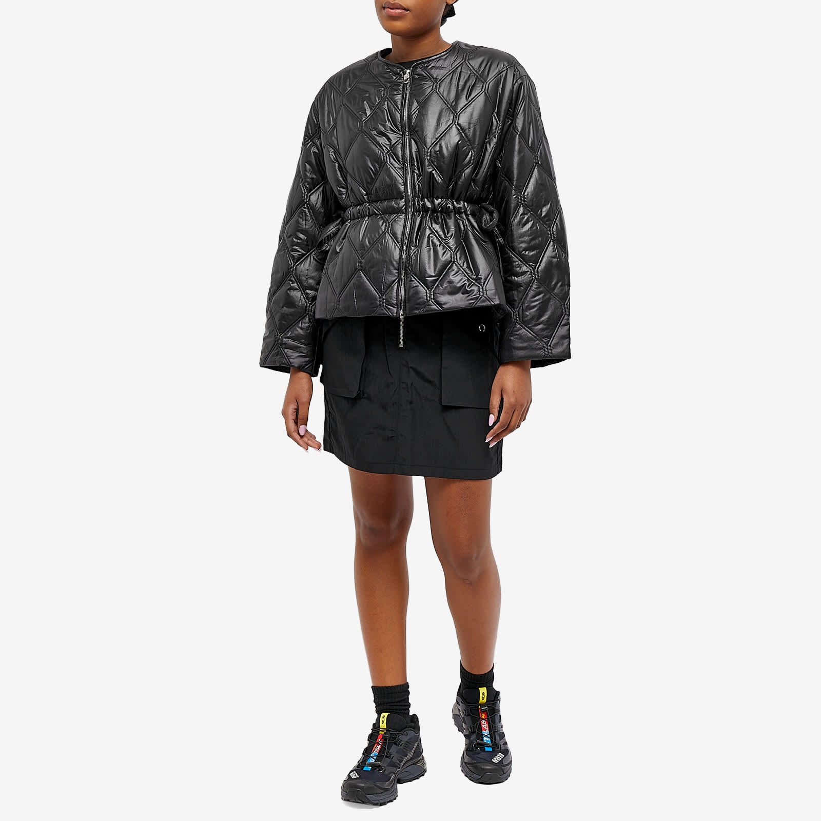 GANNI Shiny Quilt Jacket Black END. (FR)