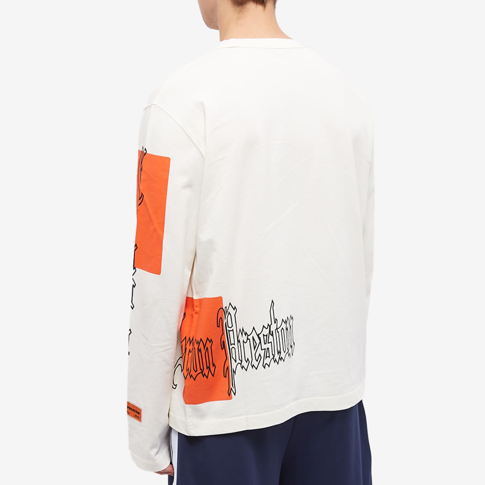 Heron Preston Long Sleeve Gothic Colour Block TShirt White END. (US)
