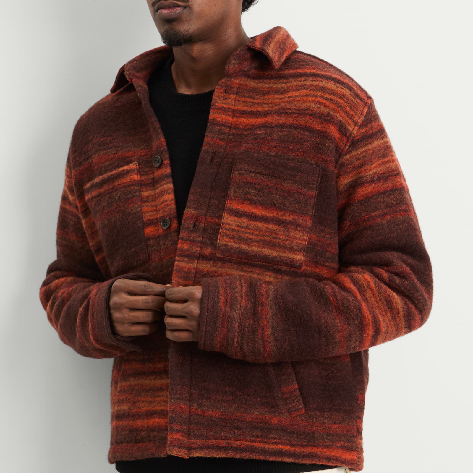 Percival Missisipi Boiled Wool Jacquard Overshirt