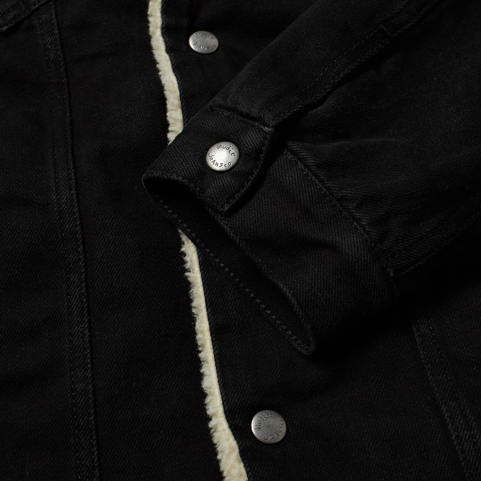 Nudie Lenny Sherpa Denim Jacket Black END.