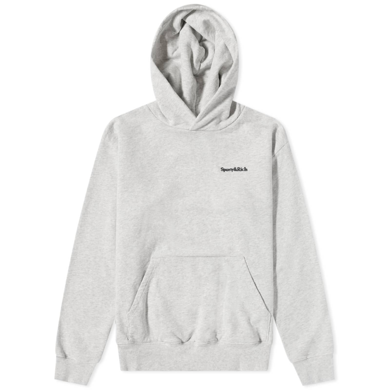 Sporty & Rich Serif Logo Hoodie Heather Grey & Navy END. (GB)
