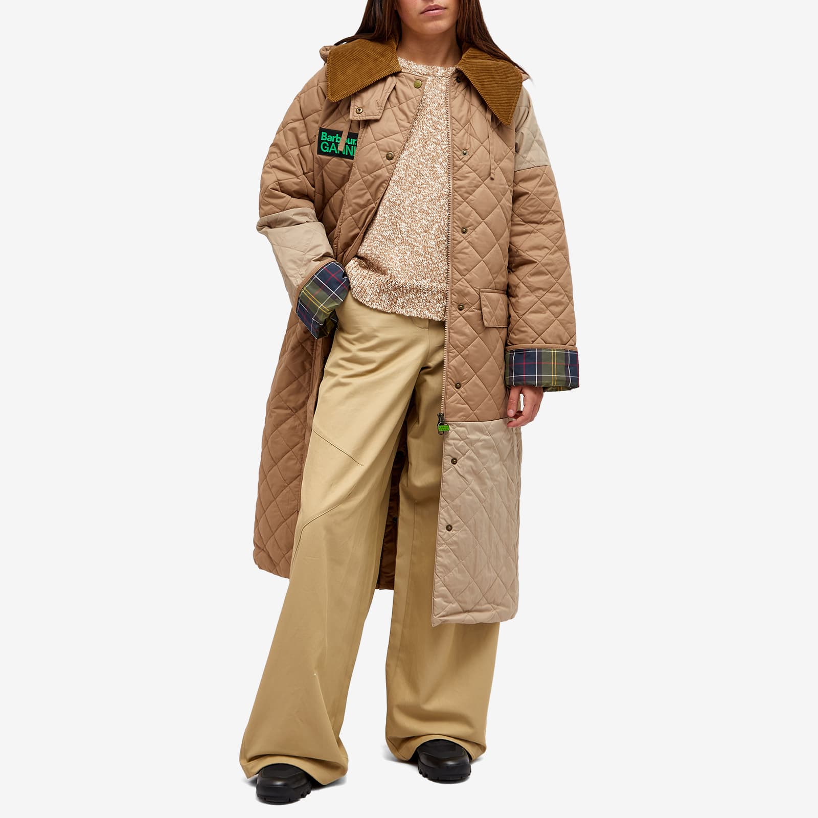 Barbour x Ganni Quilted Burghley Jacket - Honey & Light Trench
