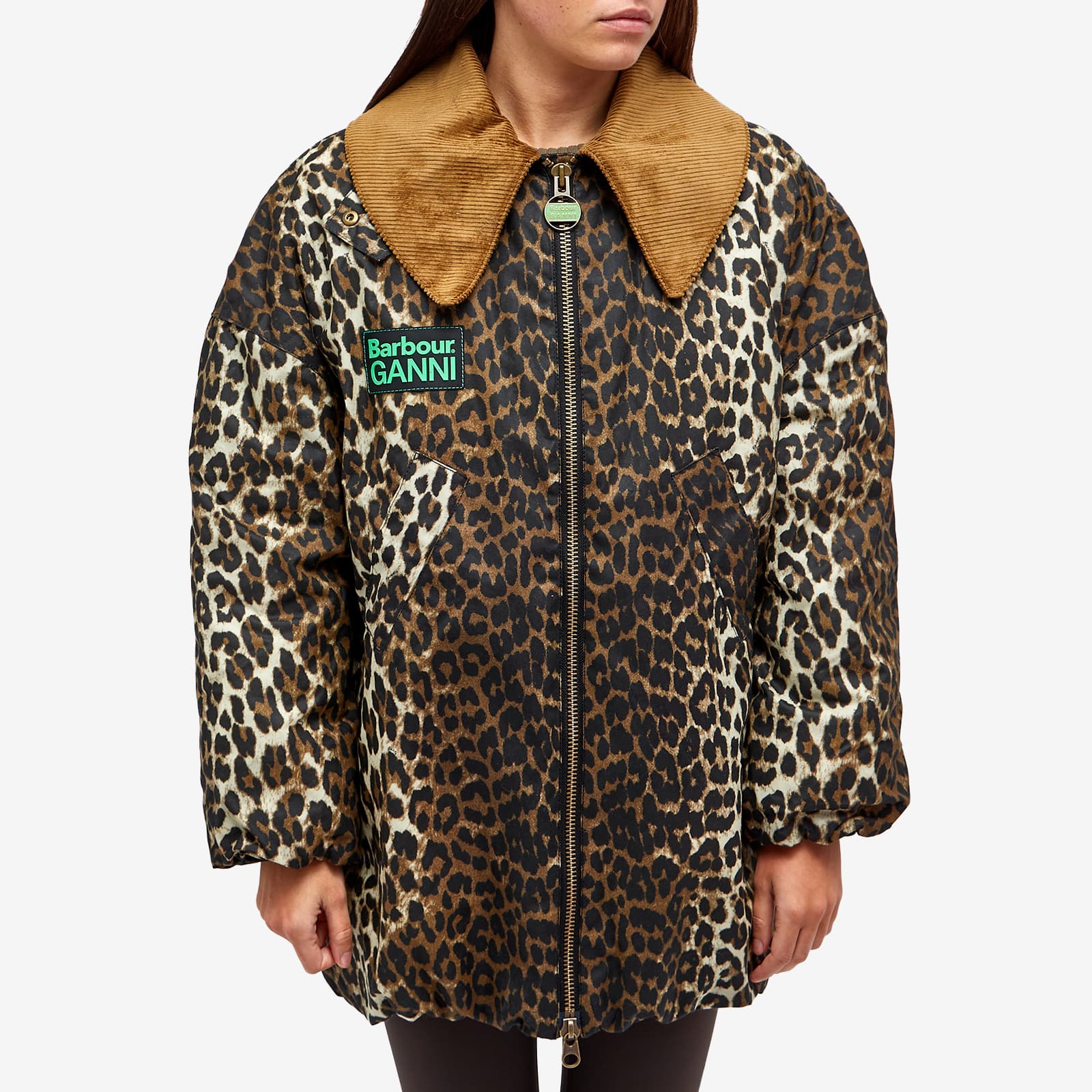 Barbour x Ganni Printed Bomber Jacket - Leopard Print