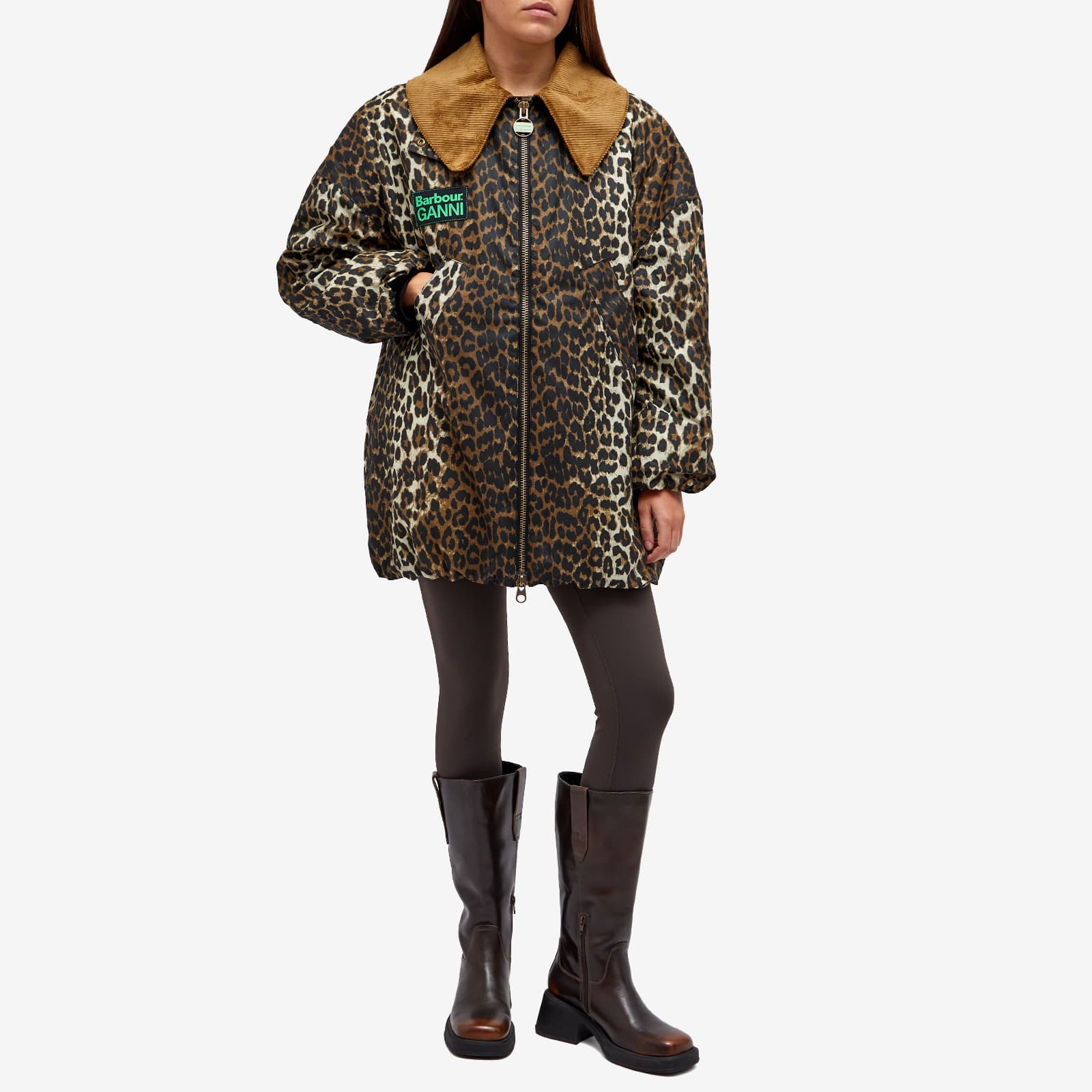 Barbour x Ganni Printed Bomber Jacket - Leopard Print