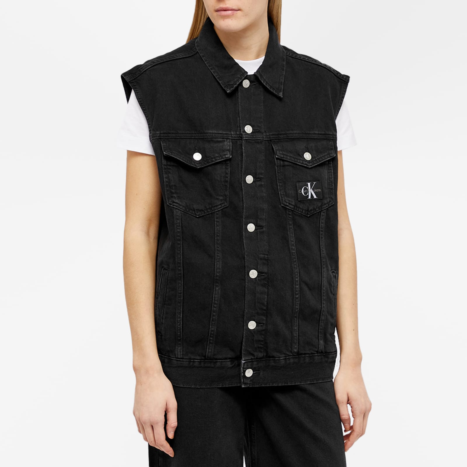 Calvin Klein Oversized Denim Vest Black Denim END.