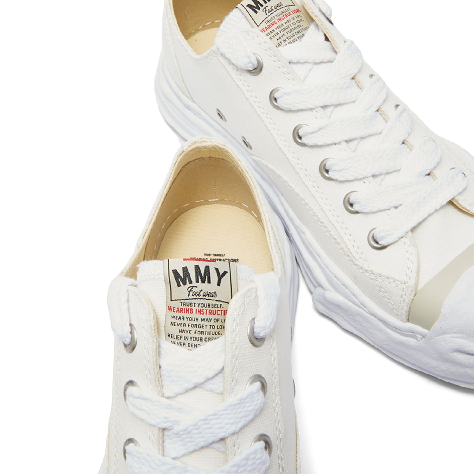 Maison MIHARA YASUHIRO Hank Low Original Sole Toe Cap Canvas Sneaker - White