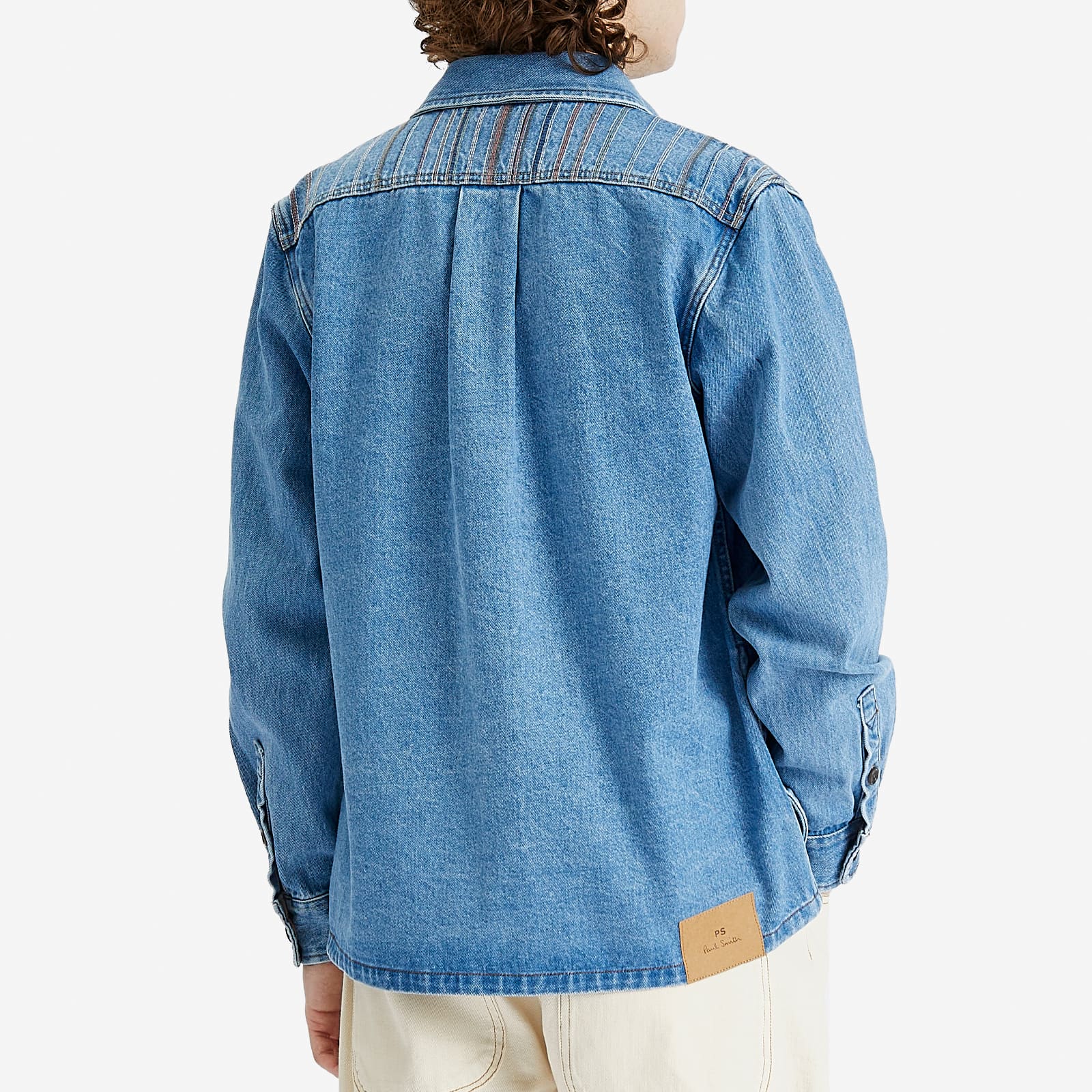 Paul Smith Stripe Embroidered Denim Shirt Jacket