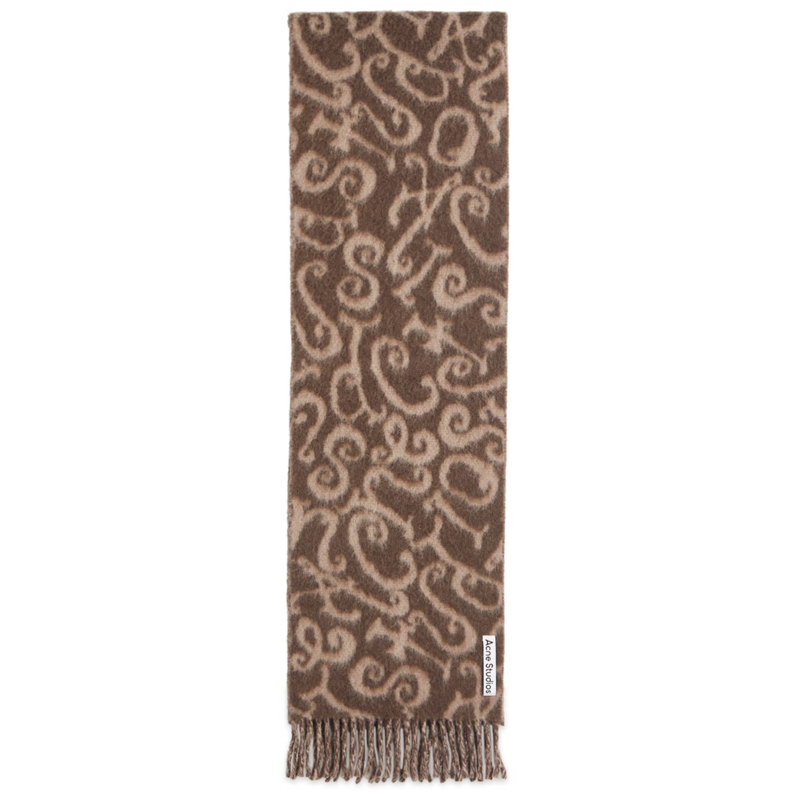 Acne Studios Volf Monogram Scarf - Brown & Beige