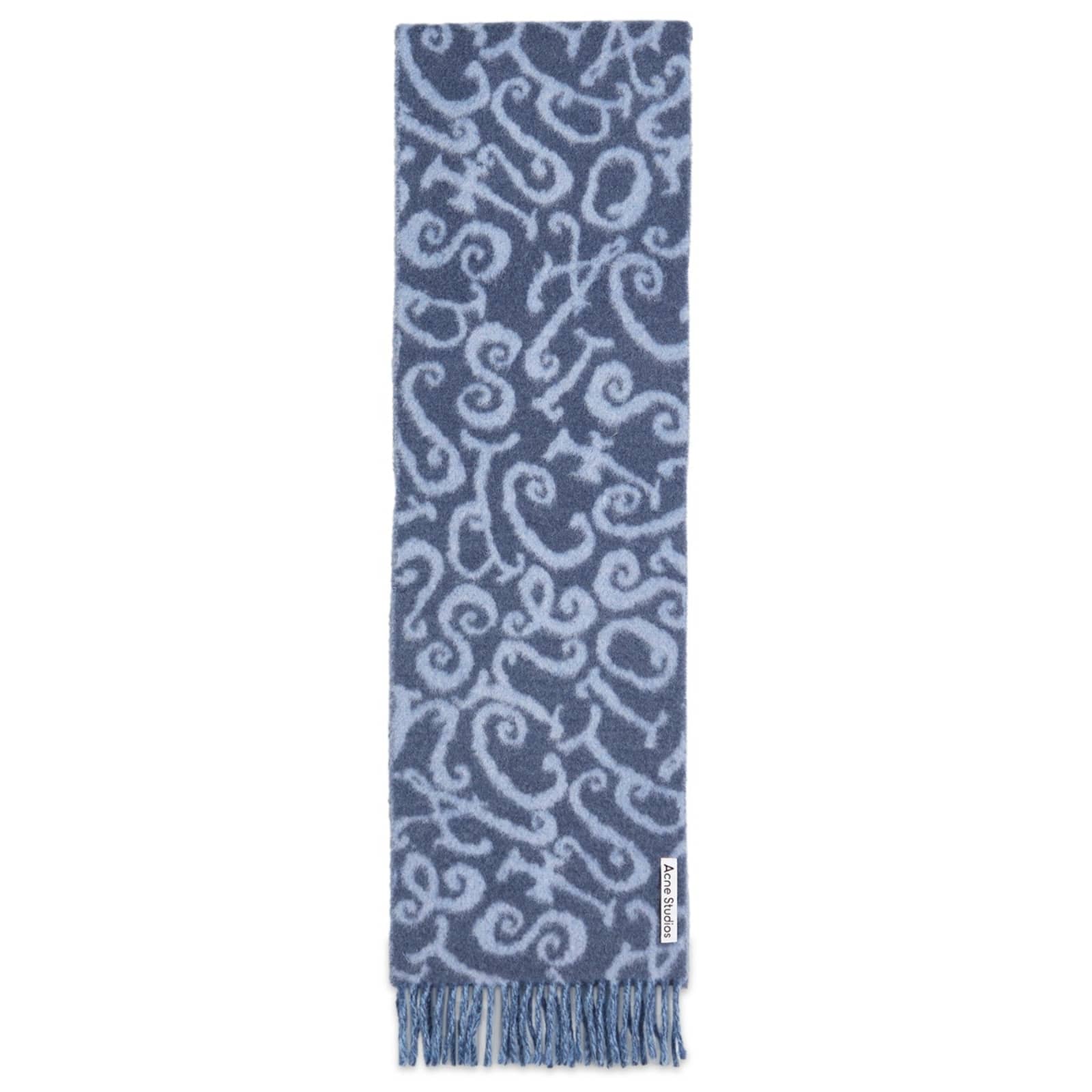 Acne Studios Volf Monogram Scarf - Blue & Lilac