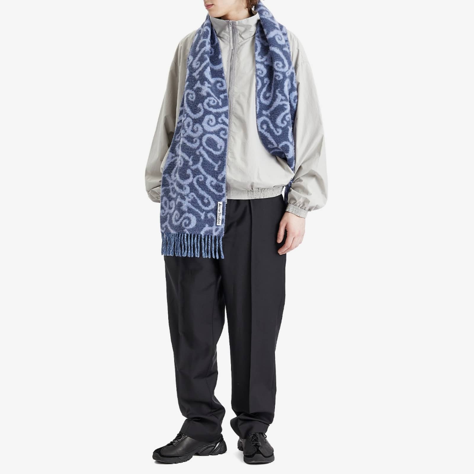 Acne Studios Volf Monogram Scarf - Blue & Lilac
